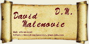 David Malenović vizit kartica